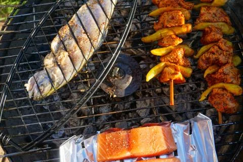 Fish Barbeque Stock Photos