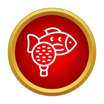 Fish being studied with magnifying glass for research Stockillustratie