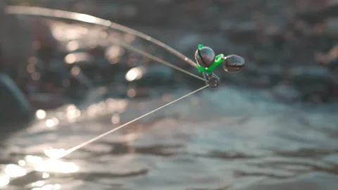 The fish bites the bait and the bell rings Stock Footage 156927378