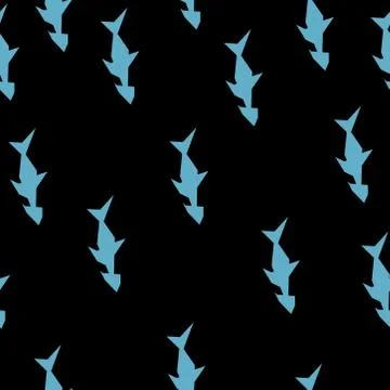 Fish on black background seamless pattern vector desaign Stock Illustration