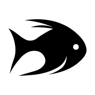 Fish black vector icon on white background Stock Illustration