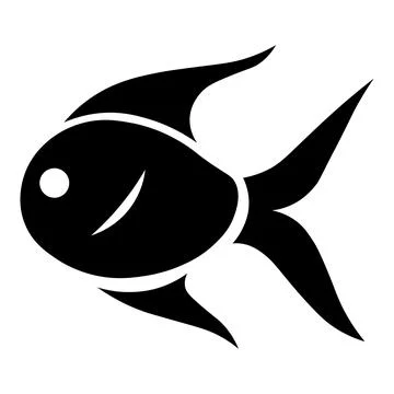 Fish black vector icon on white background Stock Illustration