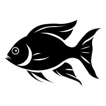 Fish black vector icon on white background Stock Illustration