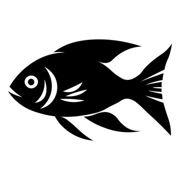 Fish black vector icon on white background Stock Illustration