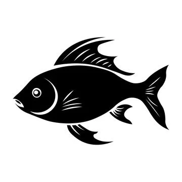 Fish black vector icon on white background Stock Illustration