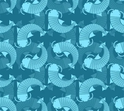 Fish blue hunter pattern. Protective camouflage background. Military texture Stock Illustration