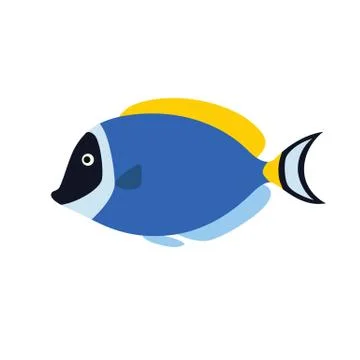 Fish blue surgeon Stock Illustration