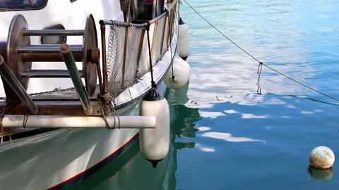 Fish boat at the harbor close up Stock Footage 170157278