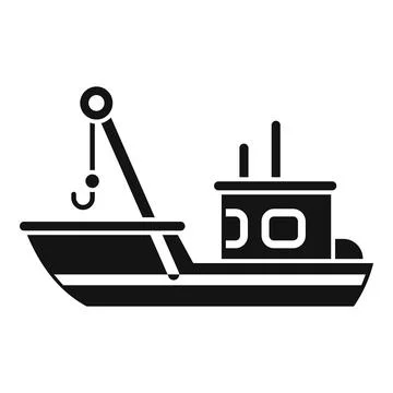 Fish boat net icon simple vector. Sea vessel Illustrazione stock