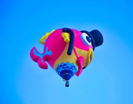 Fish with boiler Hat Hot-Air Balloon Stock Photos