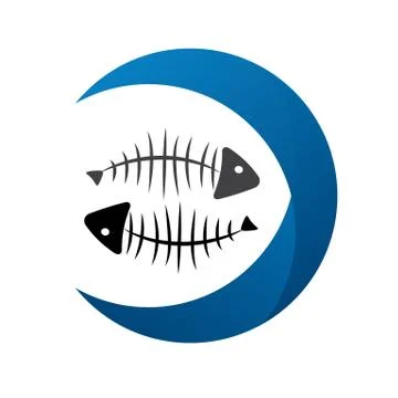 Fish Bone Background Illustration. isolated on white Illustrazione stock