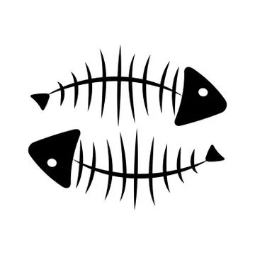Fish Bone Background Vector Illustration Illustrazione stock