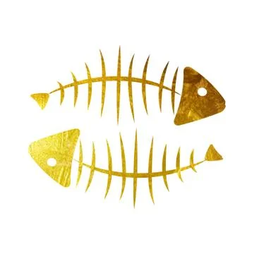 Fish Bone Background Vector Illustration Stock Illustration