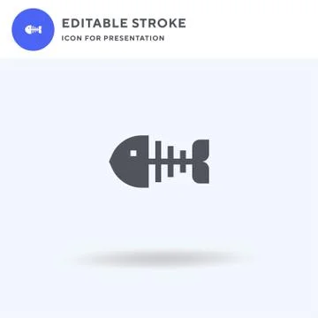 Fish Bone icon vector, filled flat sign, solid pictogram isolated on white, logo Stock Illustration