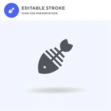Fish Bone icon vector, filled flat sign, solid pictogram isolated on white, logo Stock Illustration