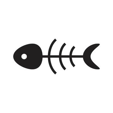Fish bone icon vector sign design Illustrazione stock