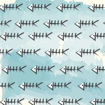 Fish Bone Pattern Design Stock Illustration