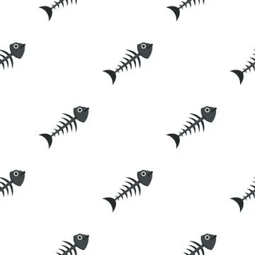 Fish bone pattern seamless Stock Illustration