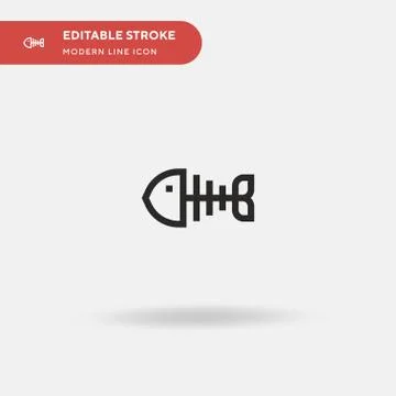 Fish Bone Simple vector icon. Illustration symbol design template for web mob Illustrazione stock