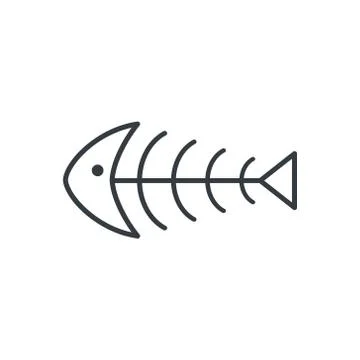 Fish bone vector icon outline Stock Illustration