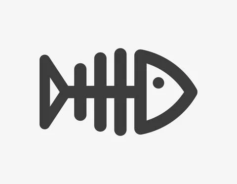 Fish bone vector icon on white background Stock Illustration