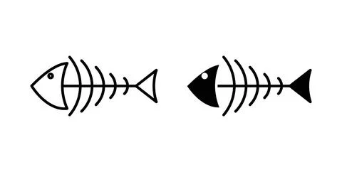 Fish bones icon Illustration designs pack for Web イラスト素材