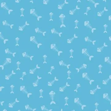 Fish bones pattern background Stock Illustration