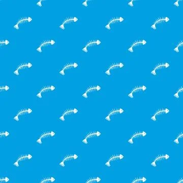 Fish bones pattern seamless blue Stock Illustration