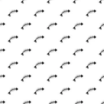 Fish bones pattern, simple style Stock Illustration