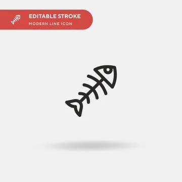 Fish Bones Simple vector icon. Illustration symbol design template for web mo Stock Illustration