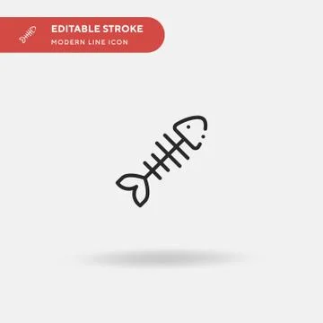 Fish Bones Simple vector icon. Illustration symbol design template for web mo Stock Illustration