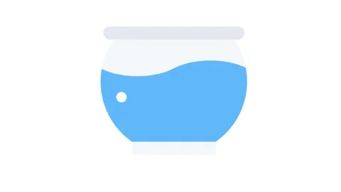 Fish bowl icon representing Windows 10, featuring a simple design with a bl.. Stock Footage 332292491
