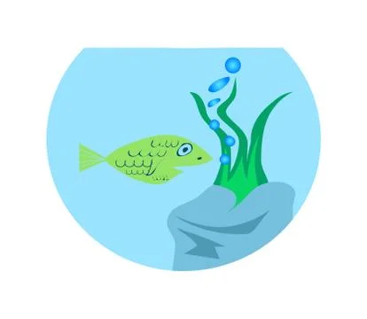 Fish in a bowl Stock Illustration