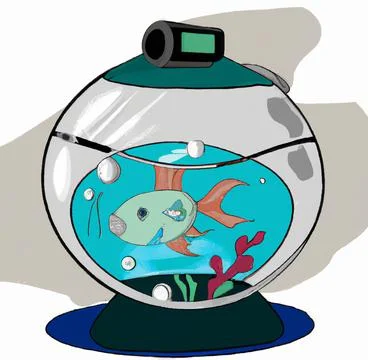 Fish in a bowl Stock Illustration