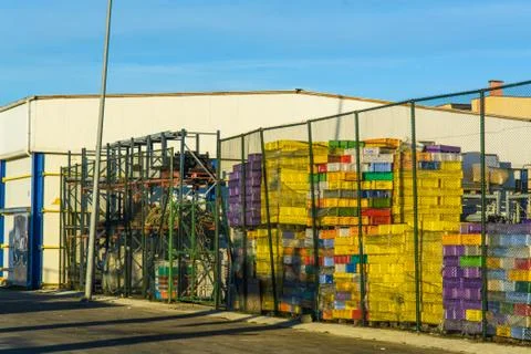 Fish boxes Stock Photos
