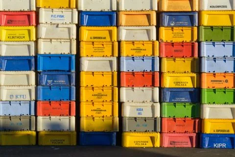 Fish boxes Stock Photos