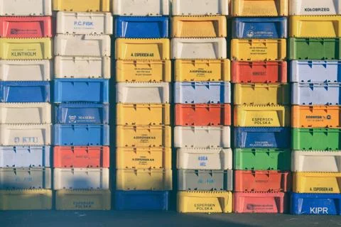 Fish boxes Foto stock