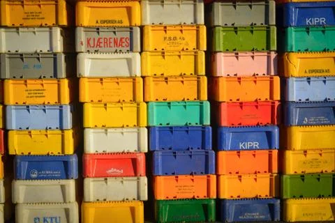 Fish boxes Stock Photos