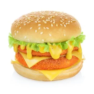 Fish burger isolated Stock Photos