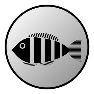 Fish button Illustrazione stock