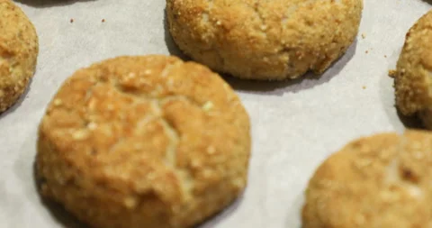 Fish cakes on a baking sheet Stock Footage 243775646