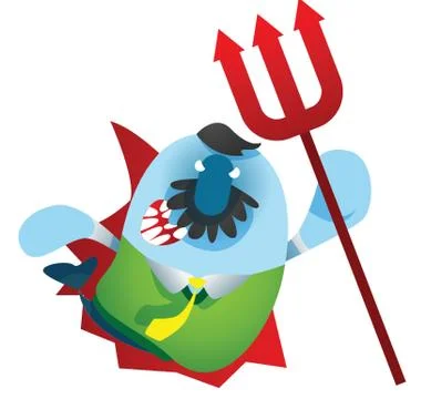 Fish Cartoon Devil Stock-Illustration