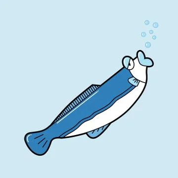 Fish in cartoon style Illustrazione stock