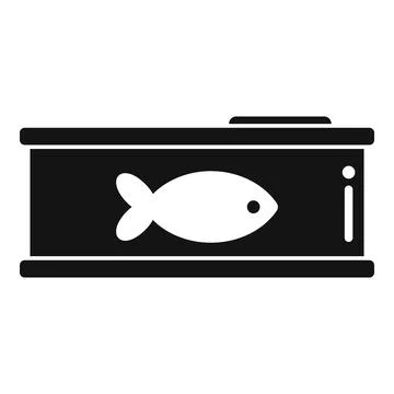 Fish cat tin can icon simple vector. Pet feed Stock-Illustration