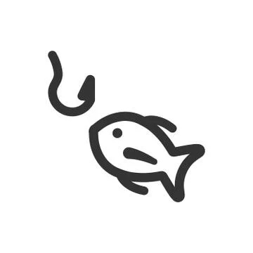Fish Catching Icon Illustrazione stock