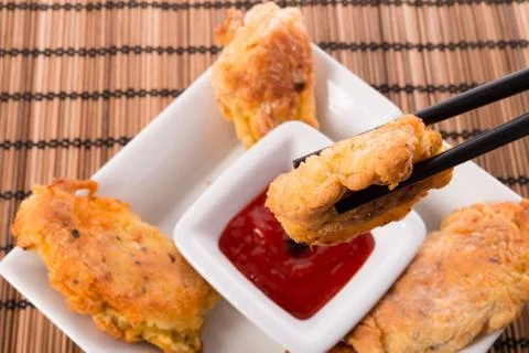 Fish with chilli sauce Foto stock