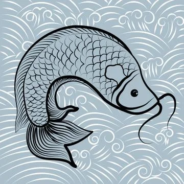 Fish Chinese Vector Stock Illustration