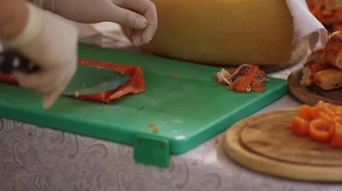 Fish, Chopped preparing for cooking Stock Footage 56377654