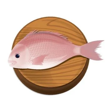 Fish On Chopping Board イラスト素材