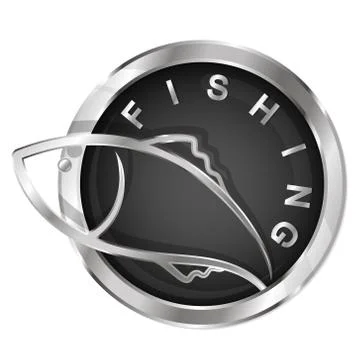 Fish in a circle symbol Illustrazione stock